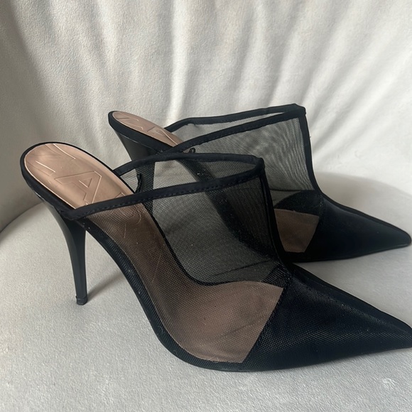 Zara Shoes - ZARA Mesh MULES Black POINTED TRANSPARENT WOMENS Heels Sz 41 10